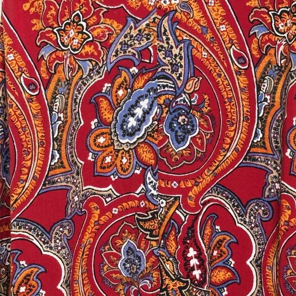 J. Jill Size Small Petite Red Paisley Rayon Sleeveless Shift Dress - Picture 6 of 8